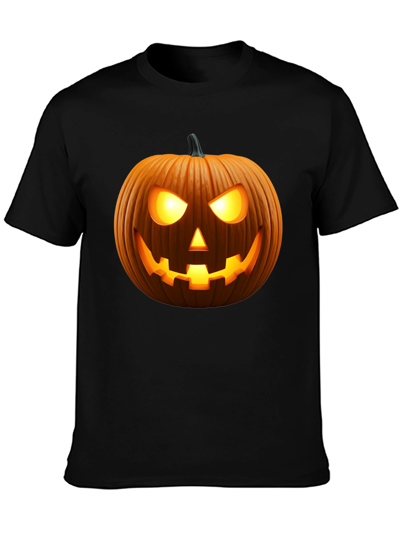 Spooky Pumpkin Halloween Black T-Shirt