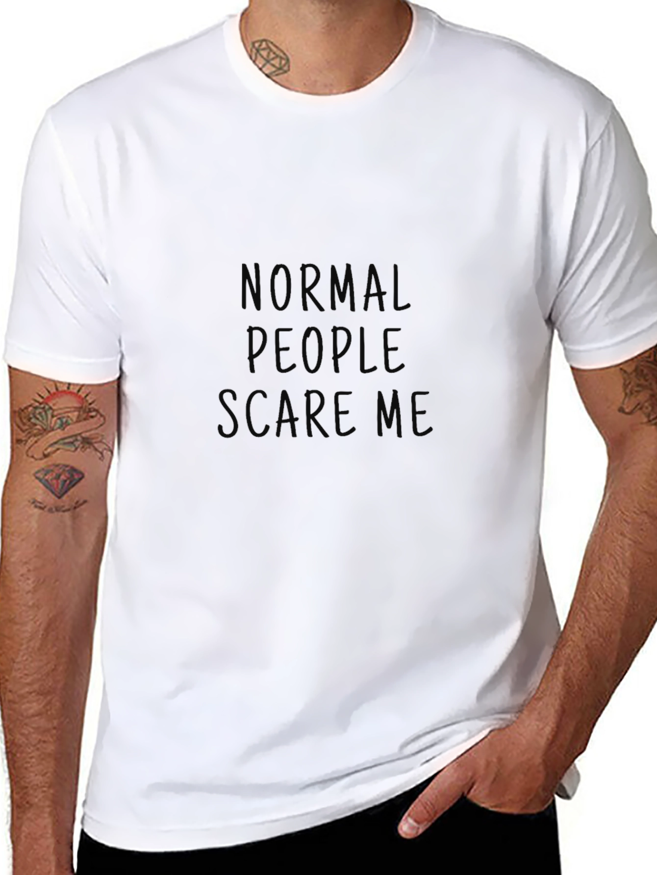 Normal People Scare Me Black Tee