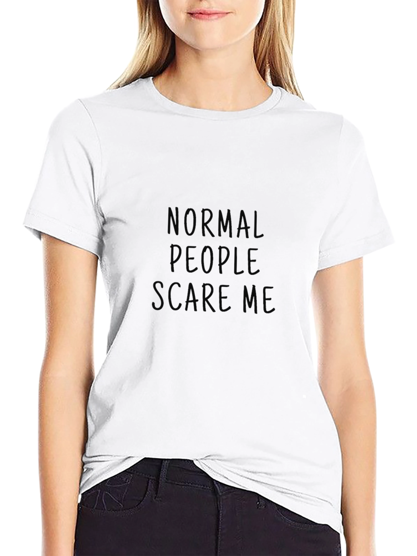 Normal People Scare Me Black Tee