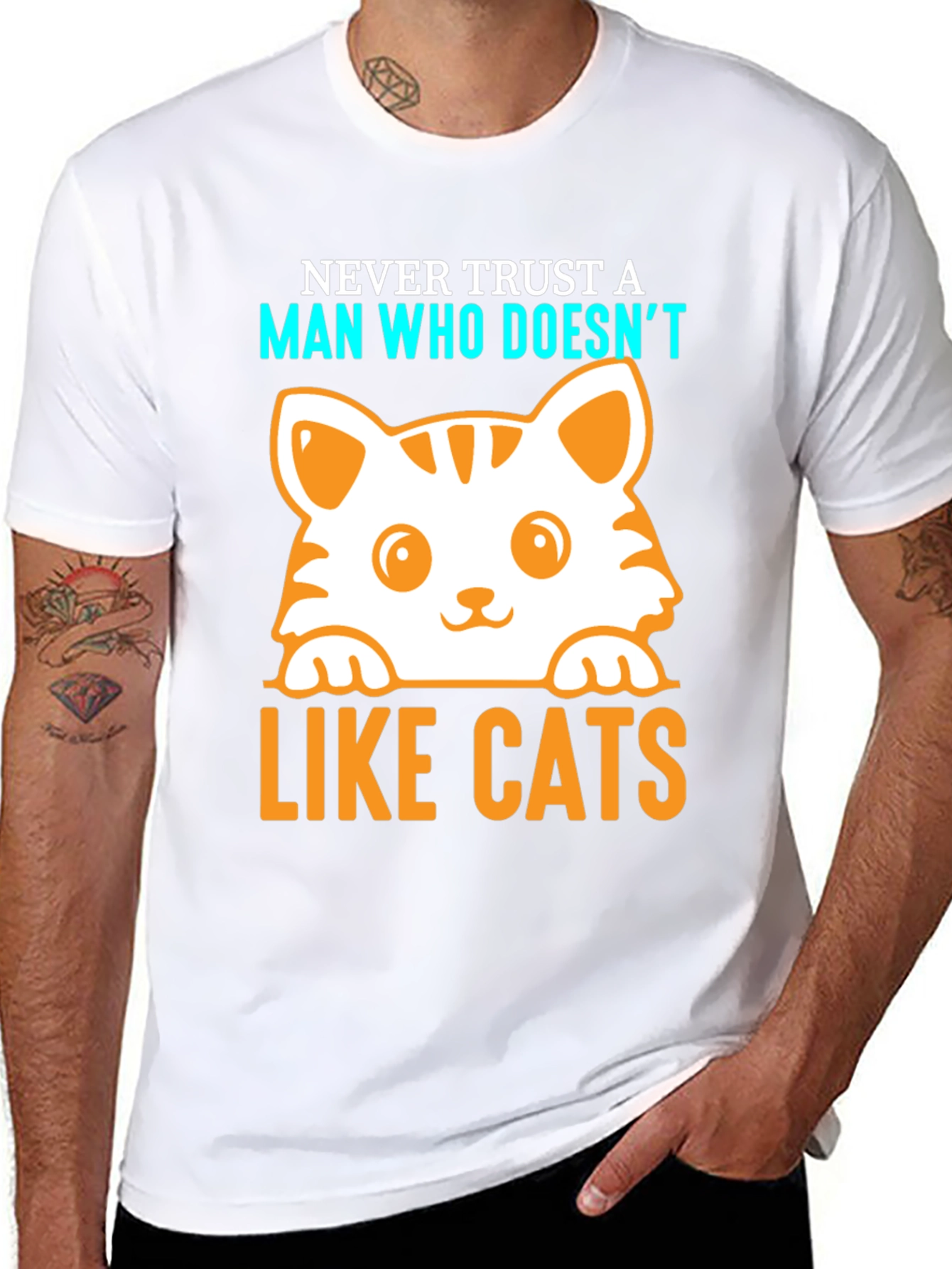 Never Trust a Man Who Doesnt Like Cats T-Shirt