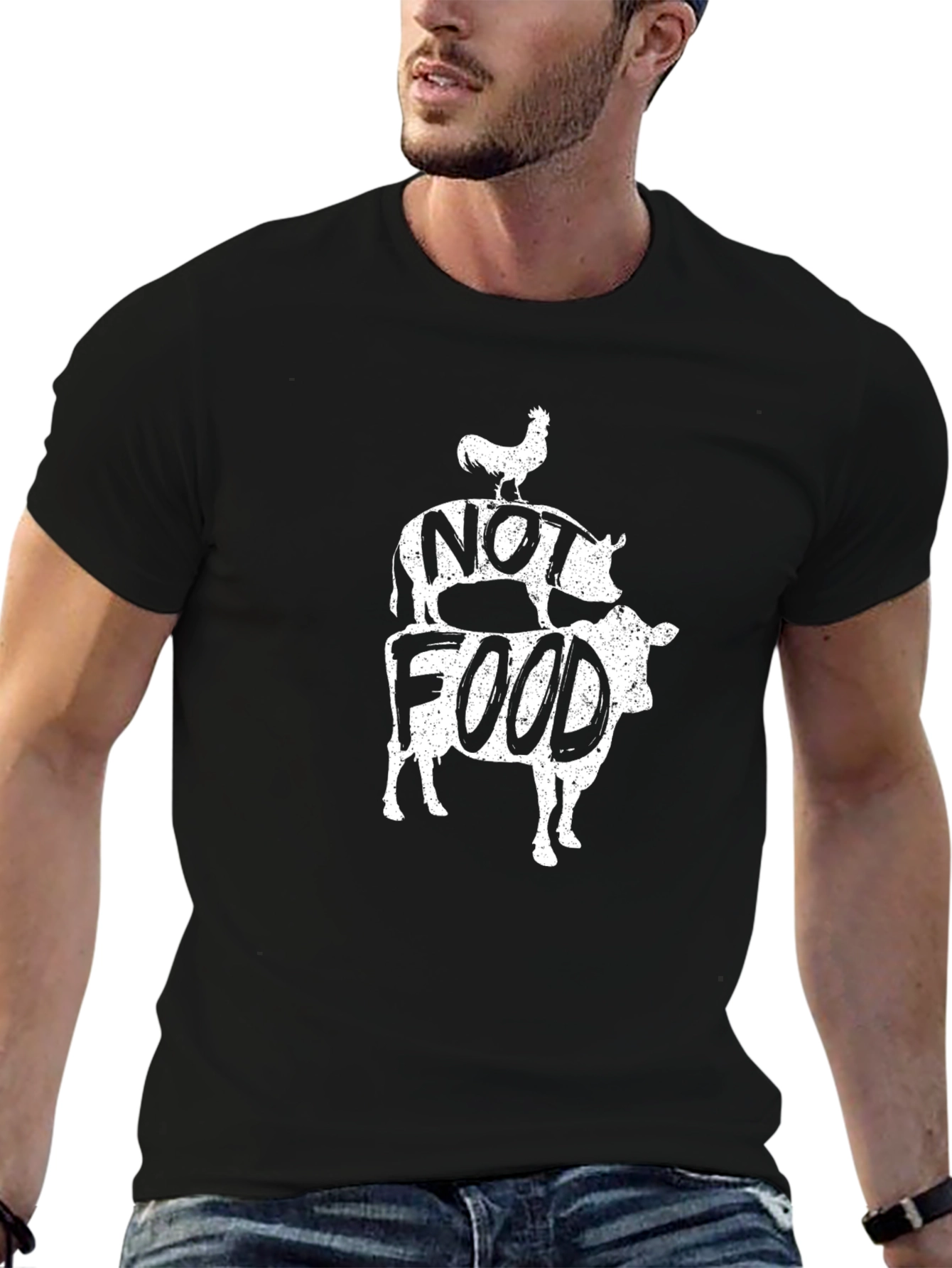 Vegan Not Food Tee - Black Graphic T-Shirt