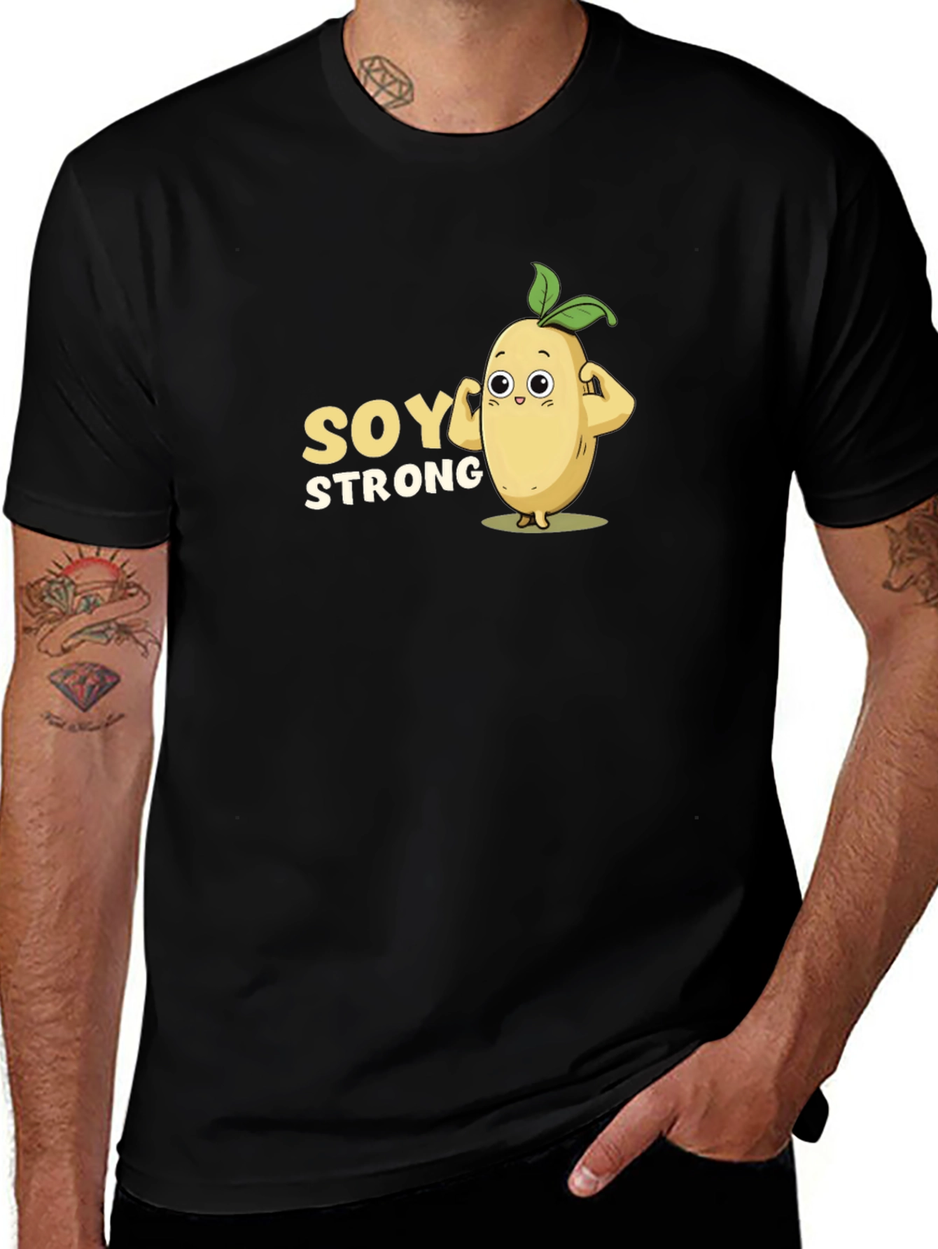 Soy Strong Graphic T-Shirt - Black