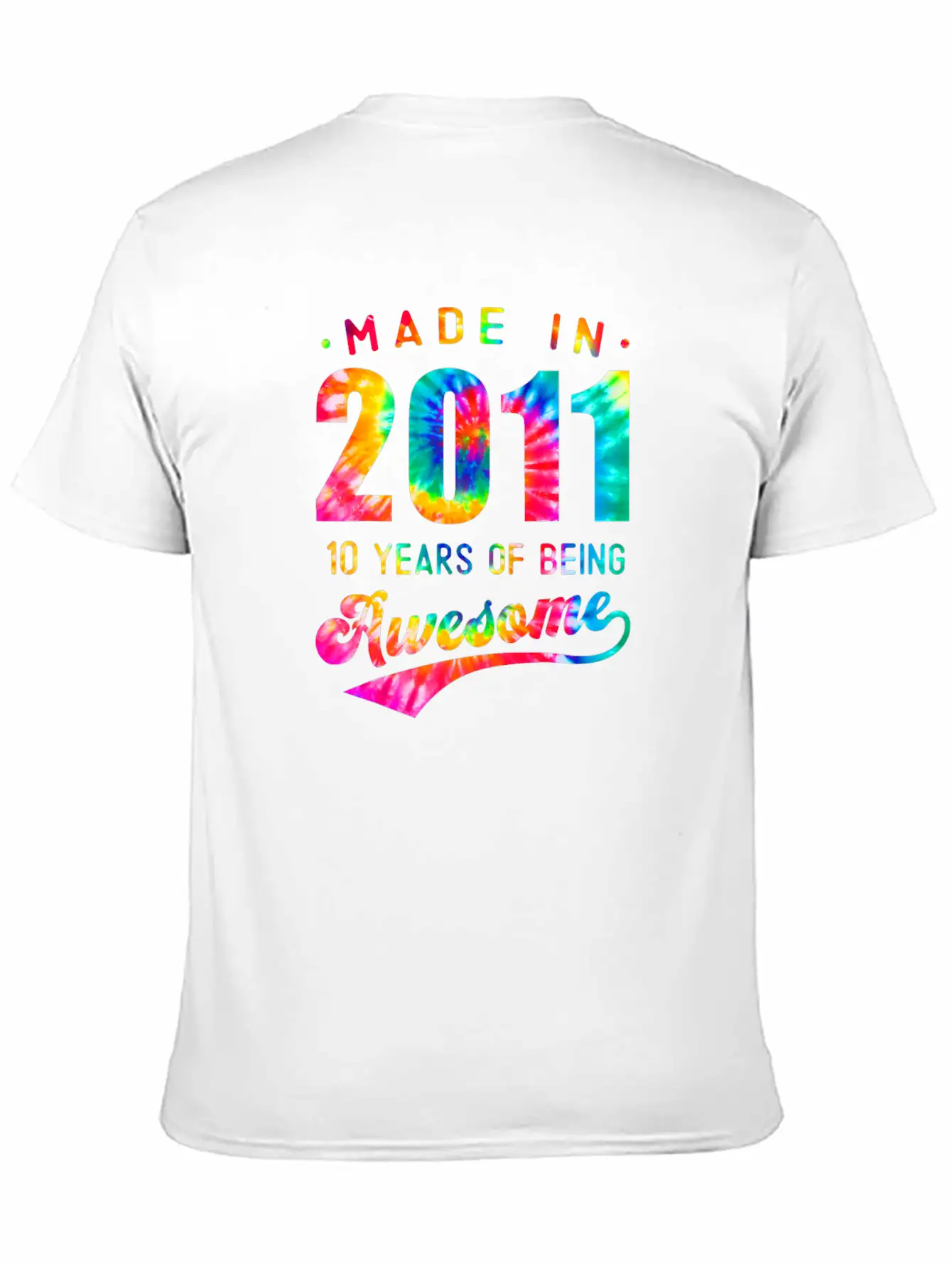 10 Jahre Alt 10. Geburtstag 2011 Tie Dye Awesome Essential Cotton Tee For Daily Outfits – Unisex Style