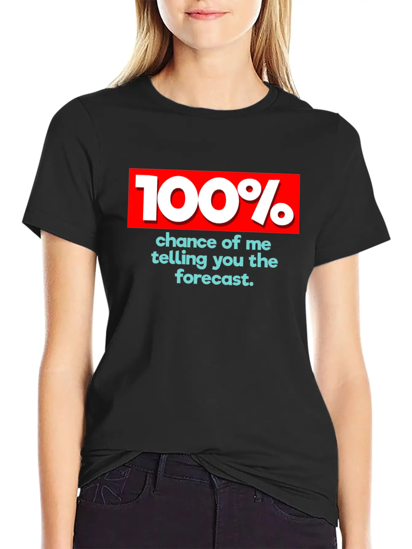 100% Chance Funny Weatherman Weather Man Lightweight Cotton T-Shirt – Daily Comfort Graphic Shirt