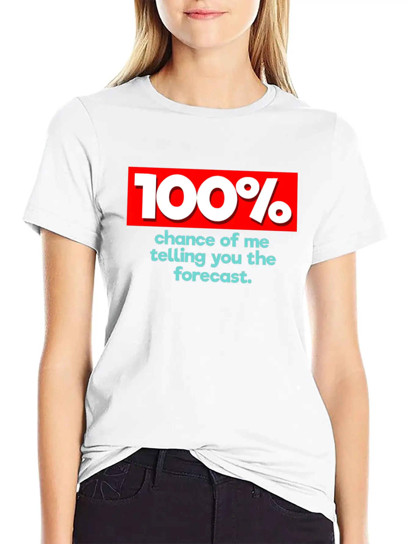 100% Chance Funny Weatherman Weather Man Lightweight Cotton T-Shirt – Daily Comfort Graphic Shirt