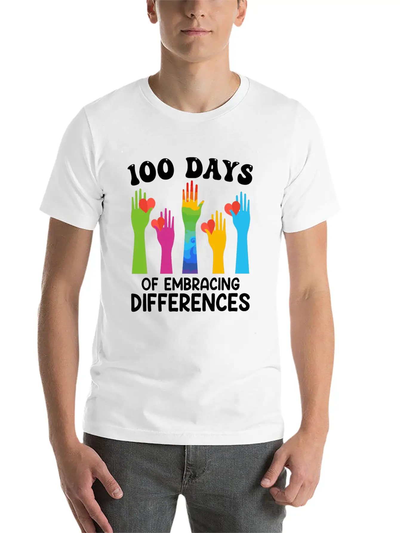 100 Days Of Embracing Differences Soft Cotton Short Sleeve Tee – Unisex Wardrobe Staple