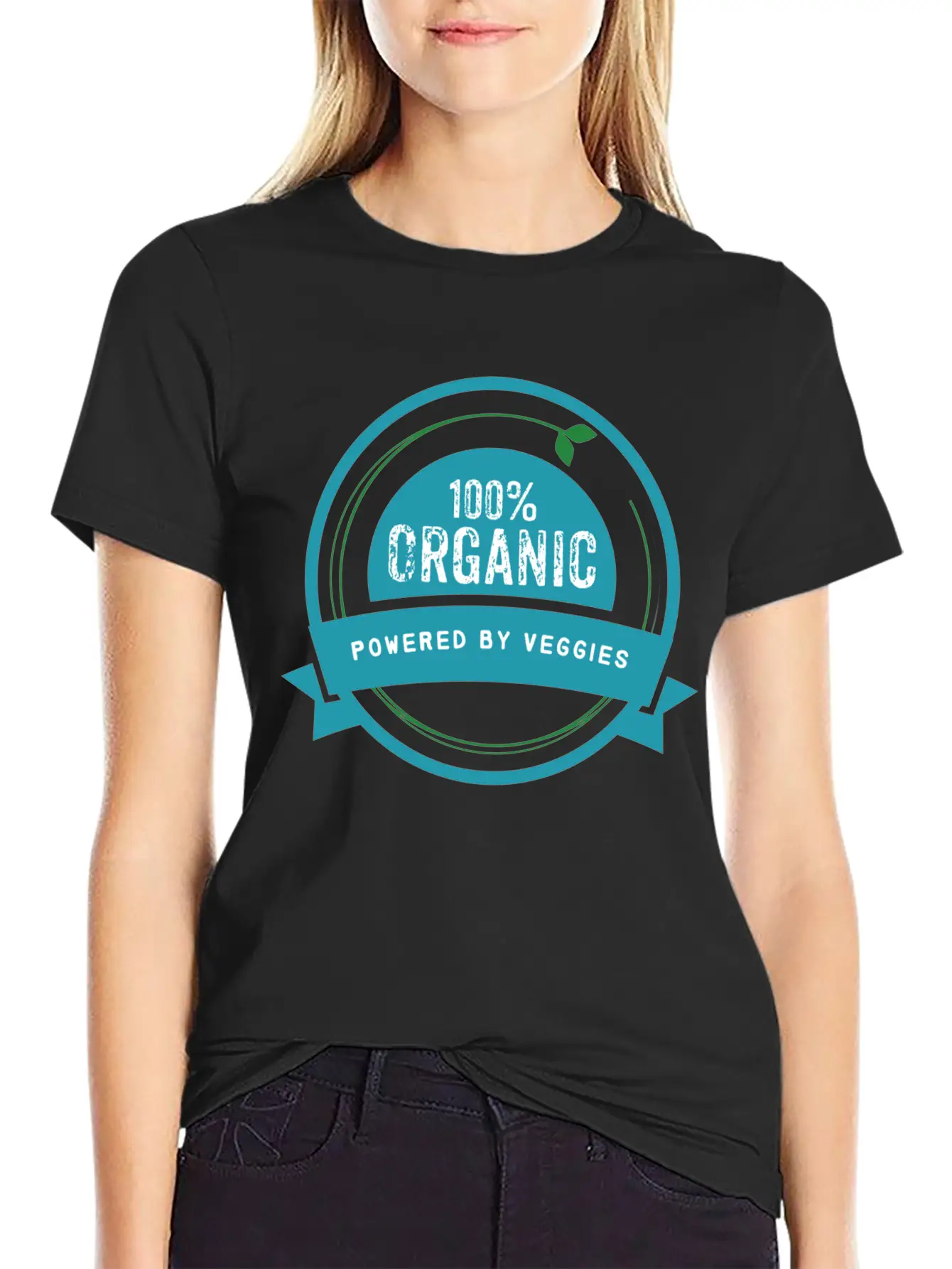 100% Organic. Powered By Veggies. Modern Fit Casual T-Shirt – Clean And Versatile Design