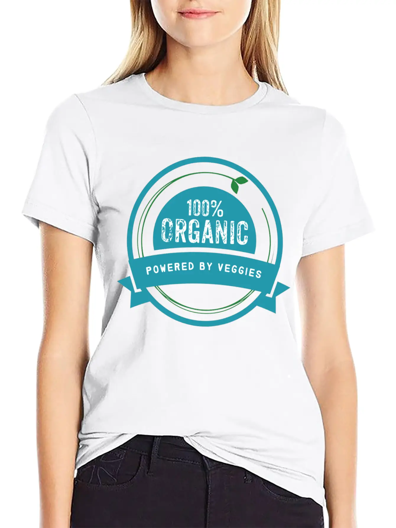 100% Organic. Powered By Veggies. Modern Fit Casual T-Shirt – Clean And Versatile Design