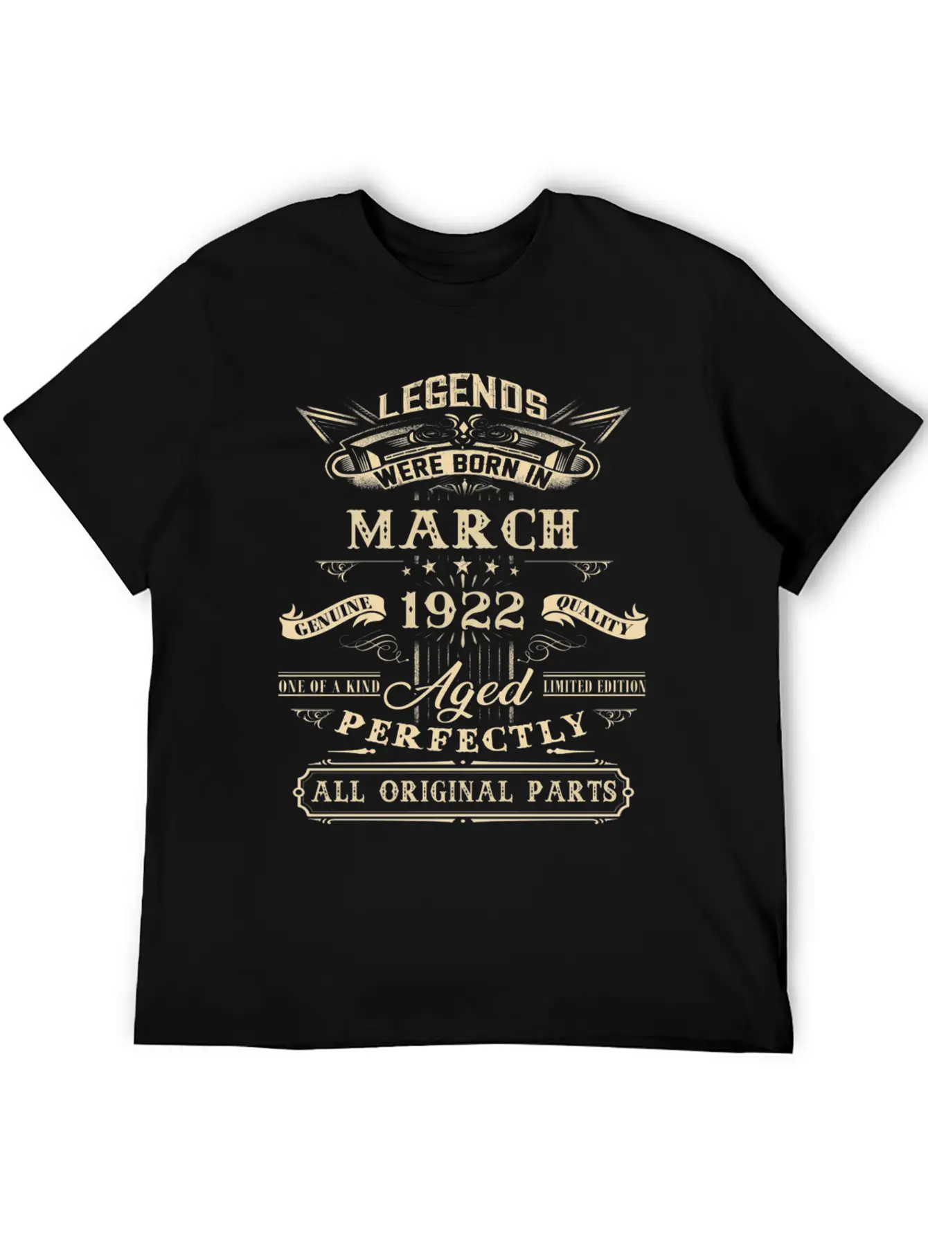 100Th For Legends Born March 1922 100 Yr Old Lightweight Cotton T-Shirt – Daily Comfort Graphic Shirt