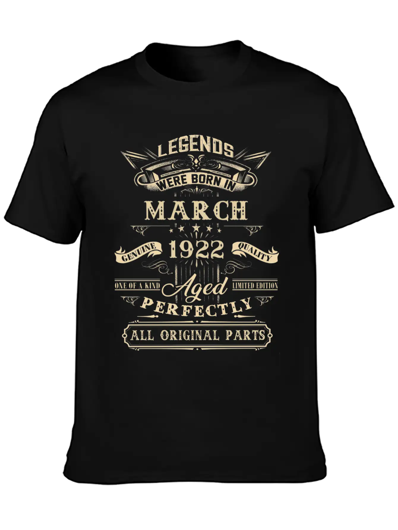 100Th For Legends Born March 1922 100 Yr Old Lightweight Cotton T-Shirt – Daily Comfort Graphic Shirt