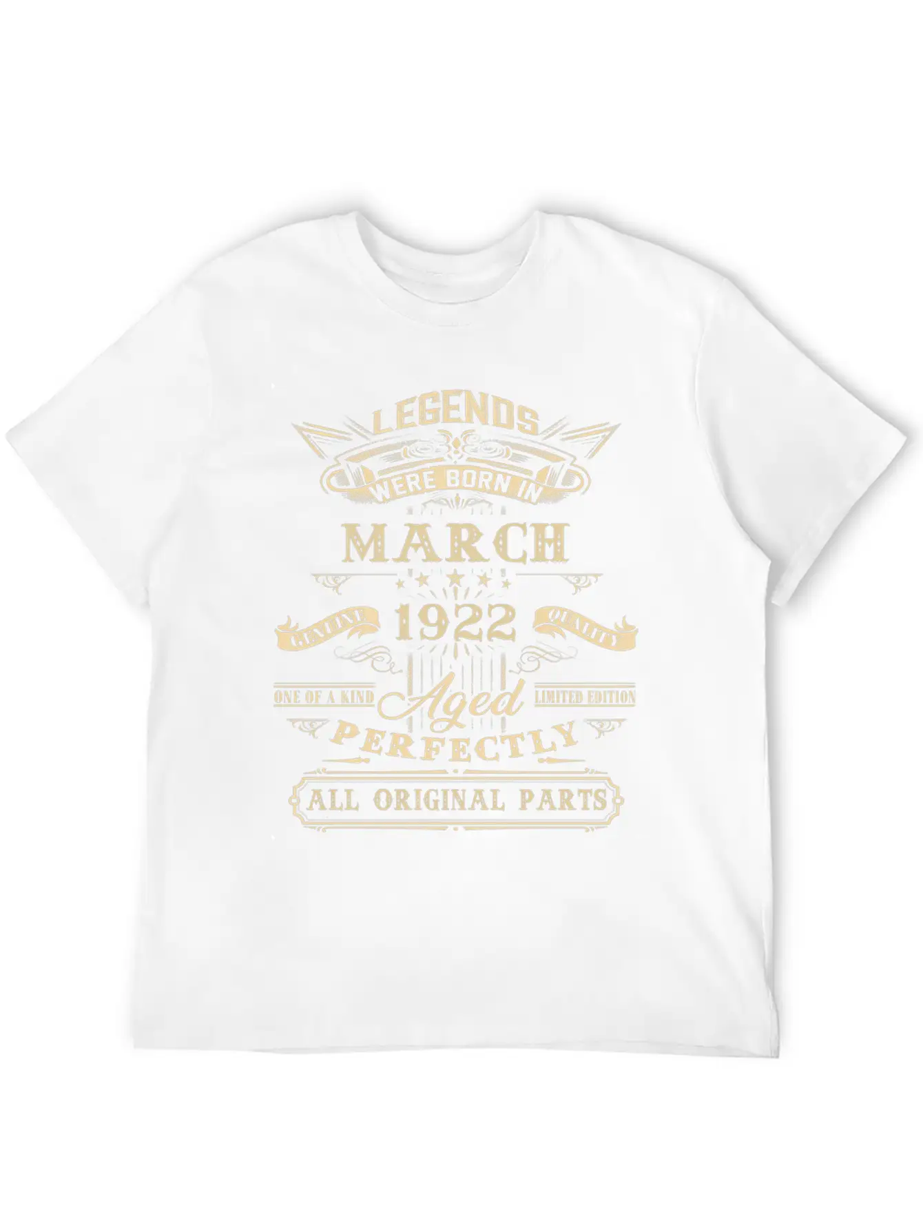 100Th For Legends Born March 1922 100 Yr Old Lightweight Cotton T-Shirt – Daily Comfort Graphic Shirt