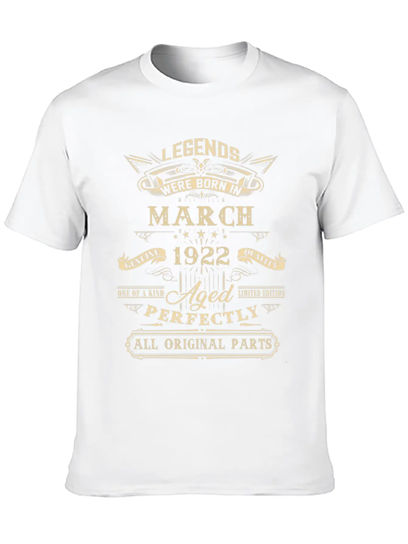 100Th For Legends Born March 1922 100 Yr Old Lightweight Cotton T-Shirt – Daily Comfort Graphic Shirt