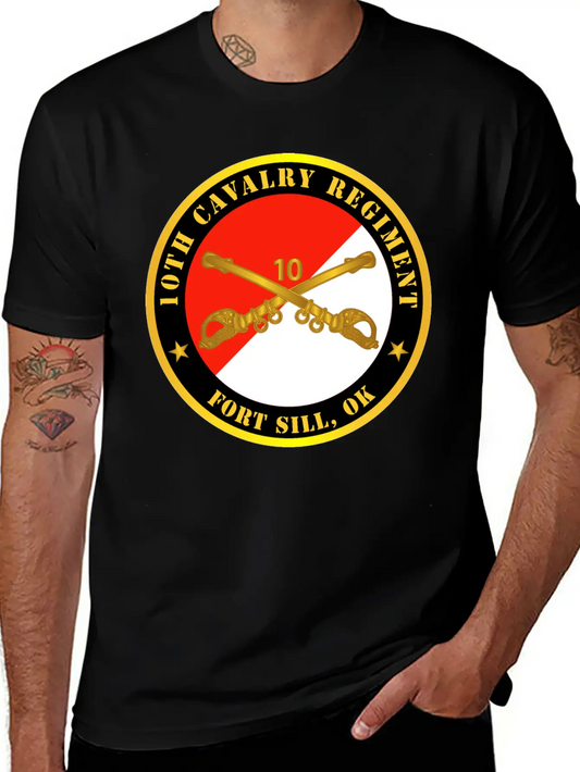 10th Cavalry Regiment Fort Sill OK W Cav Branch Modern Fit Casual T-Shirt ��� Clean And Versatile Design