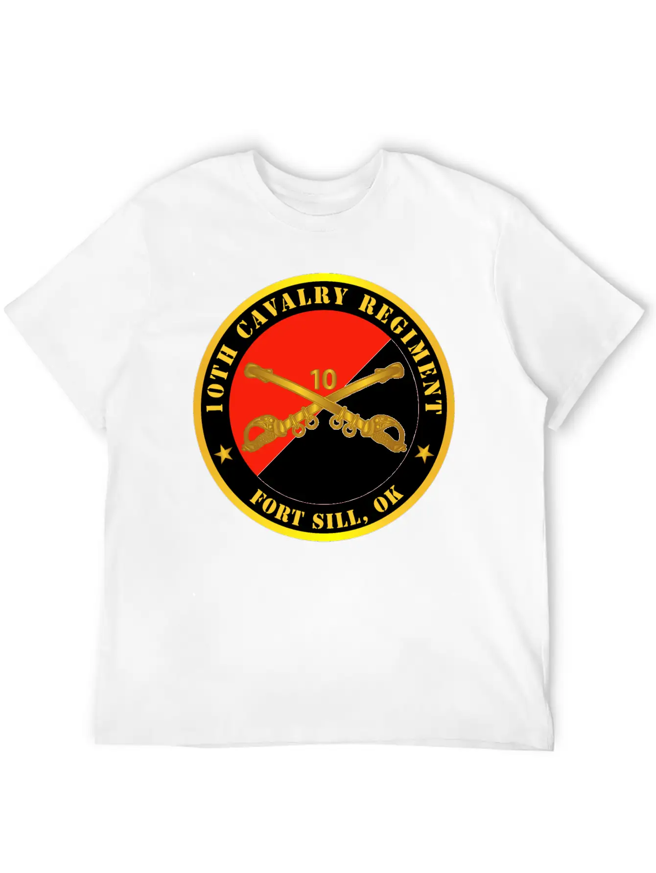 10th Cavalry Regiment Fort Sill OK W Cav Branch Modern Fit Casual T-Shirt ��� Clean And Versatile Design