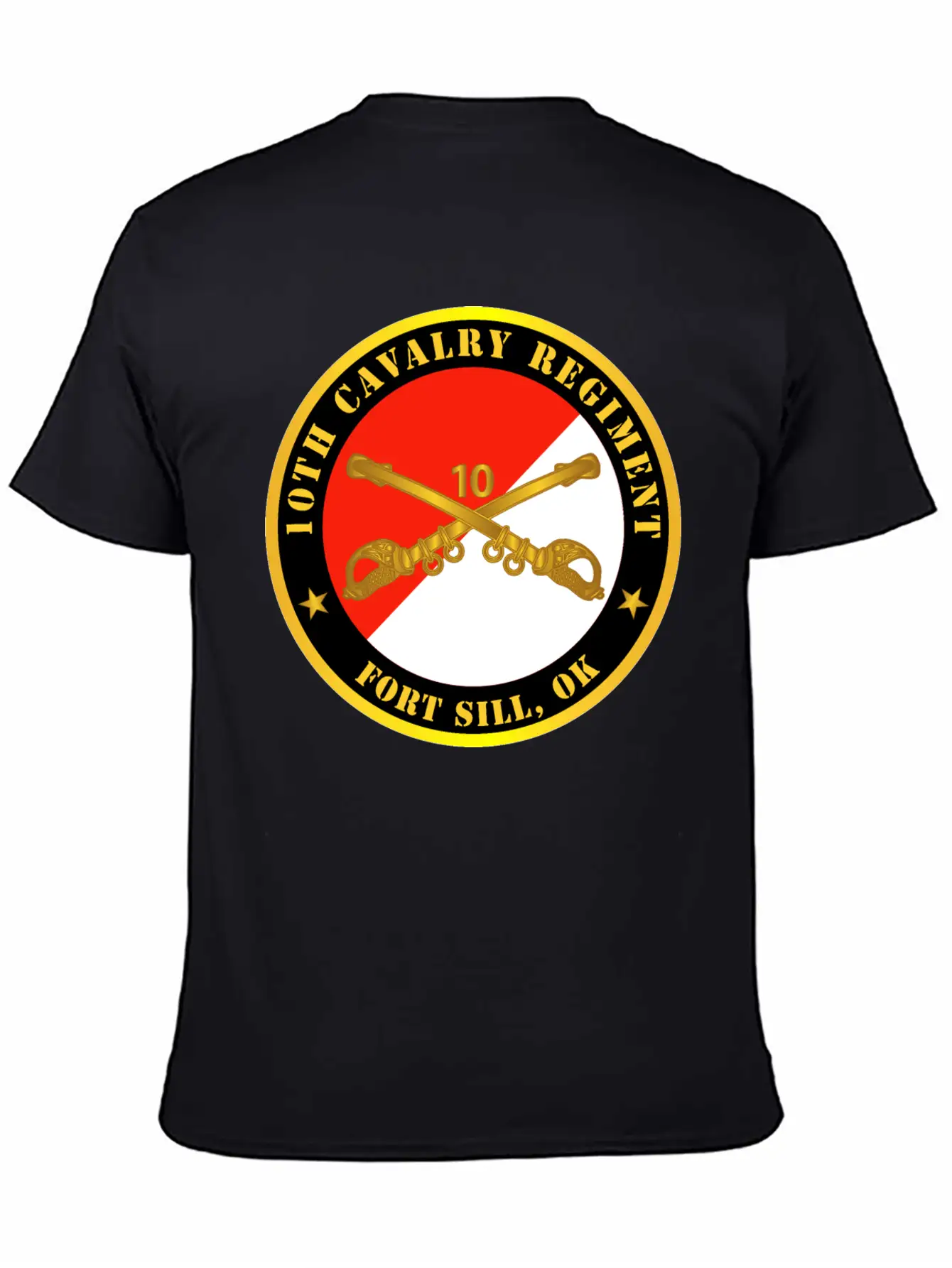 10th Cavalry Regiment Fort Sill OK W Cav Branch Modern Fit Casual T-Shirt ��� Clean And Versatile Design