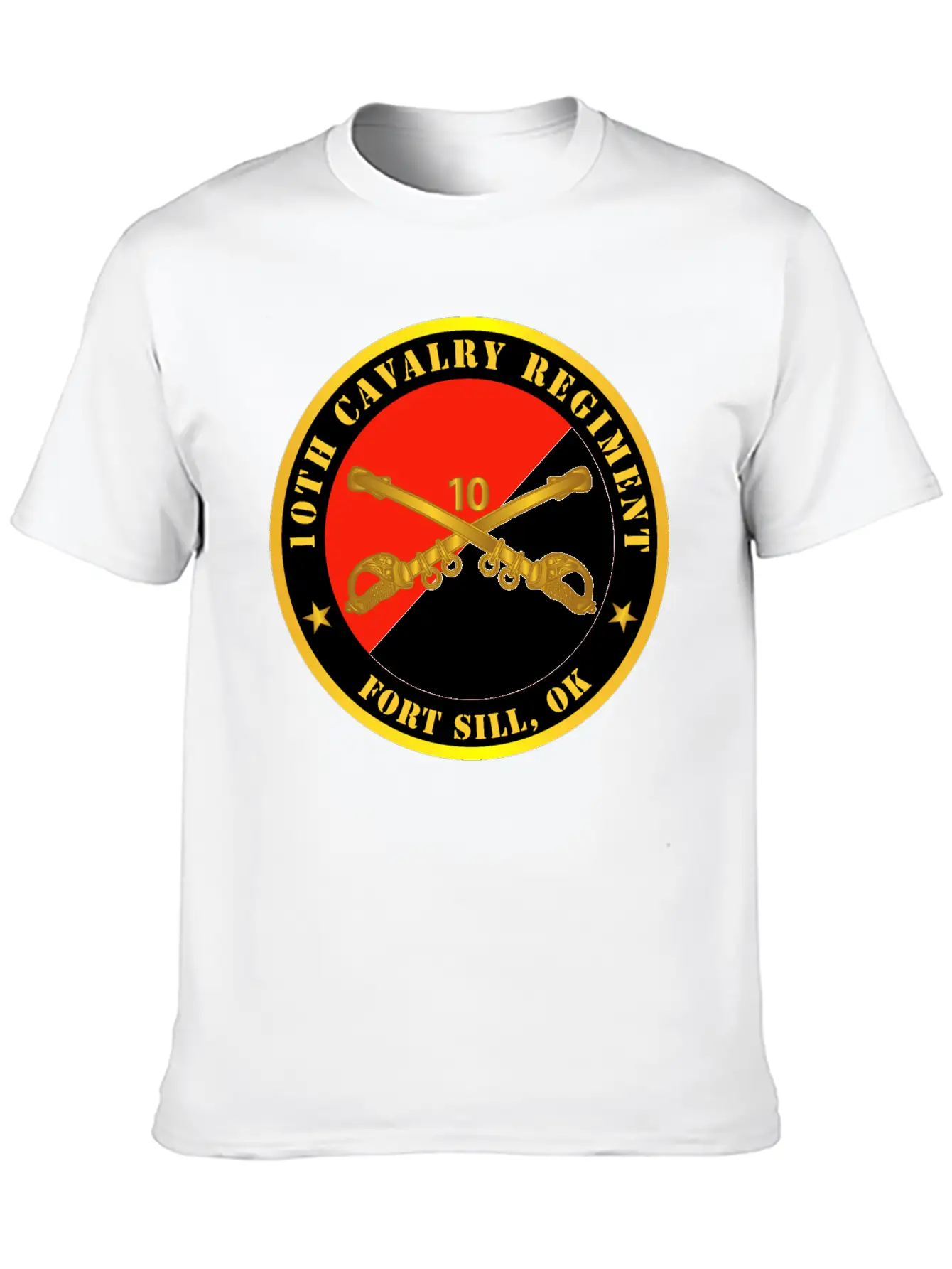10th Cavalry Regiment Fort Sill OK W Cav Branch Modern Fit Casual T-Shirt ��� Clean And Versatile Design