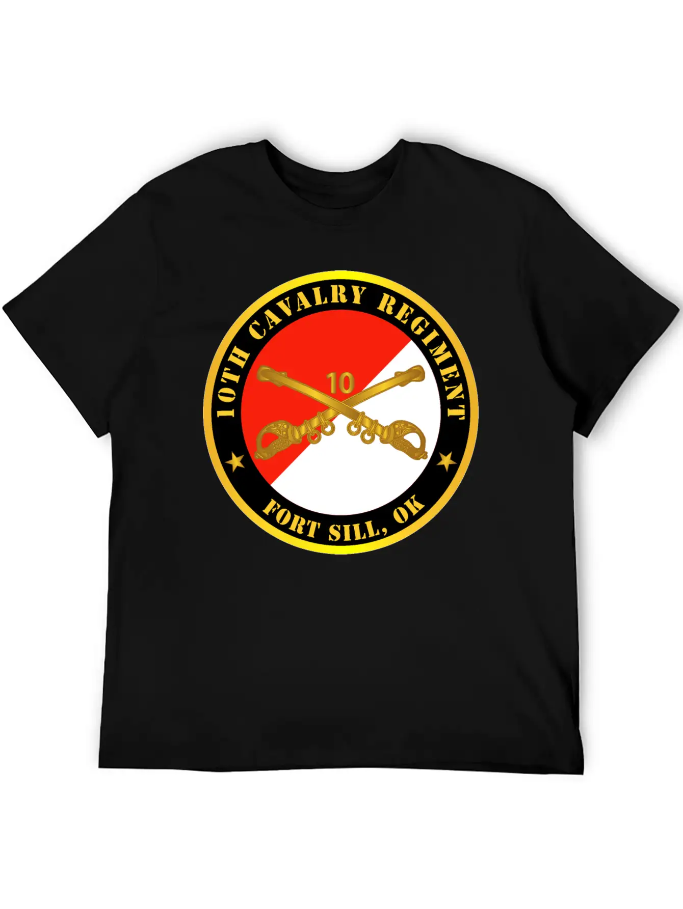 10th Cavalry Regiment Fort Sill OK W Cav Branch Modern Fit Casual T-Shirt ��� Clean And Versatile Design