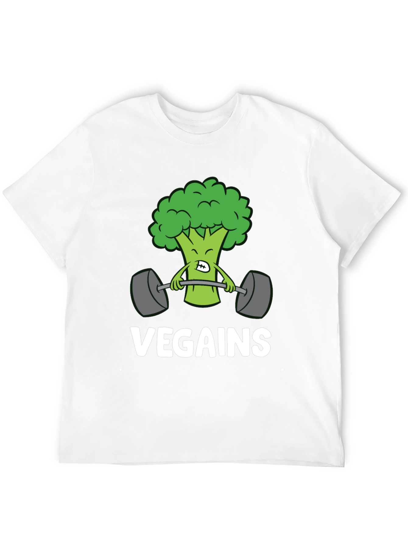Vegan Gains Broccoli Weightlifting T-Shirt