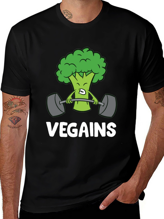 Vegan Gains Broccoli Weightlifting T-Shirt
