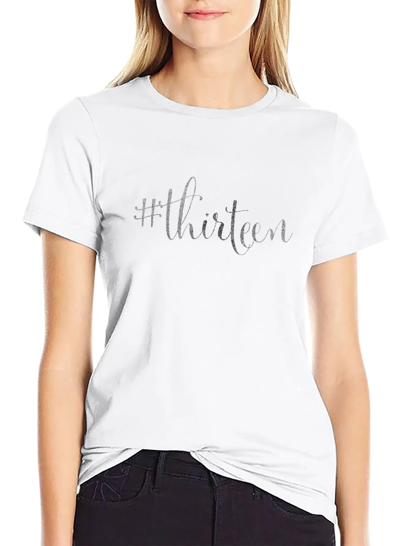 13th Birthday Silver #thirteen Hashtag Official Lightweight Cotton T-Shirt – Daily Comfort Graphic Shirt