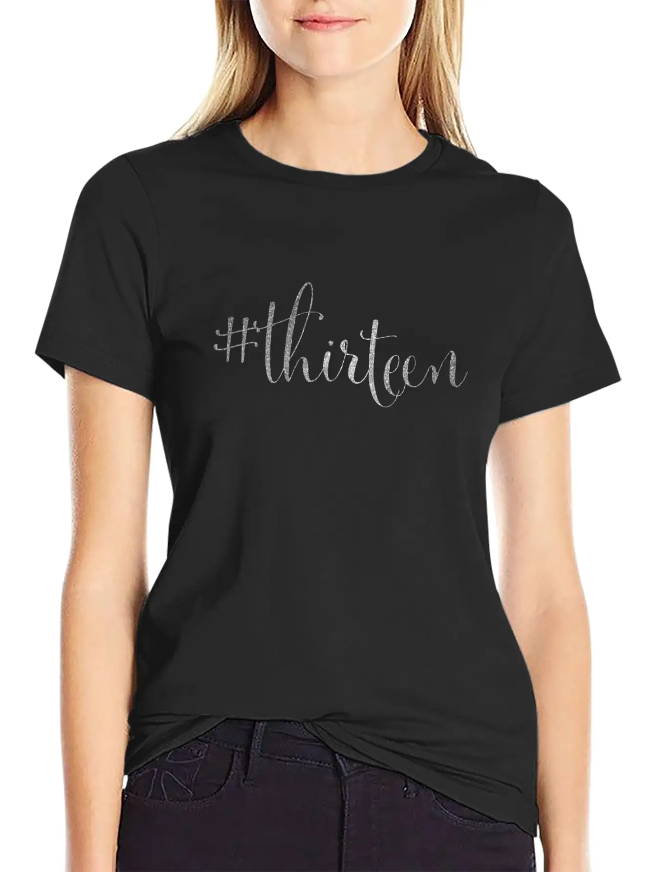 13th Birthday Silver #thirteen Hashtag Official Lightweight Cotton T-Shirt – Daily Comfort Graphic Shirt