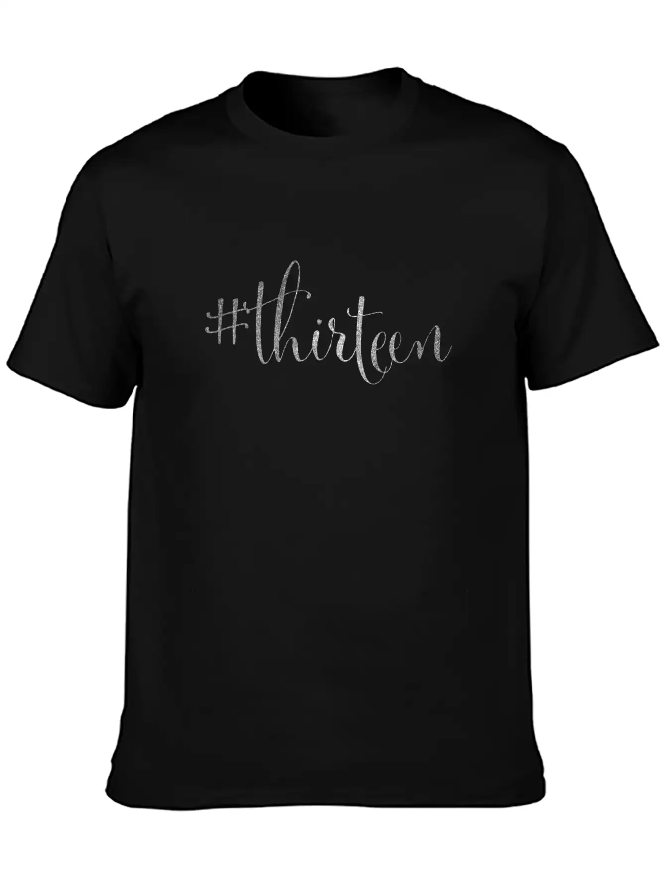 13th Birthday Silver #thirteen Hashtag Official Lightweight Cotton T-Shirt – Daily Comfort Graphic Shirt