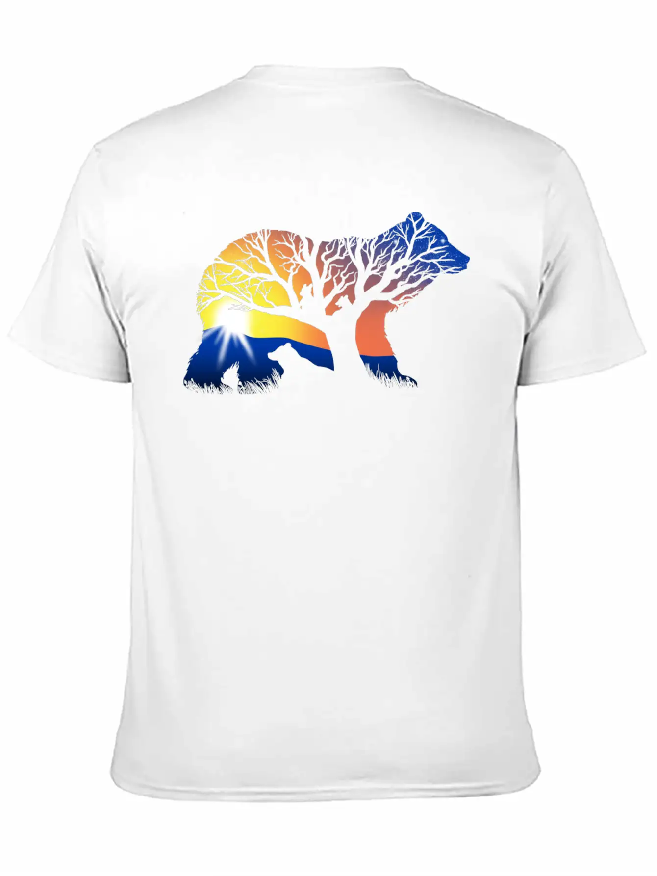 162 Bear Sunrise Essential Cotton Tee For Daily Outfits – Unisex Style