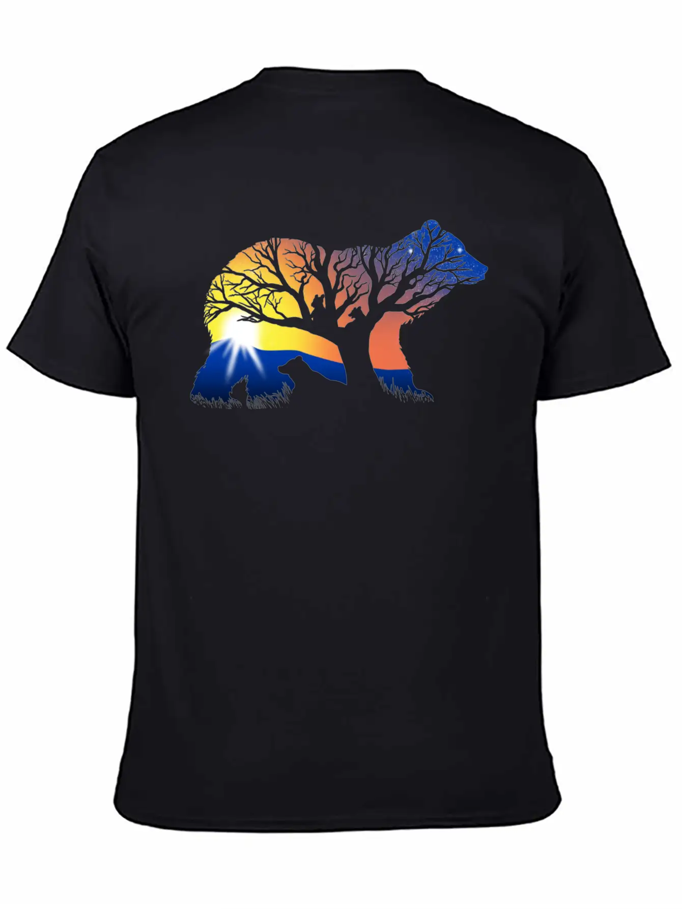 162 Bear Sunrise Essential Cotton Tee For Daily Outfits – Unisex Style