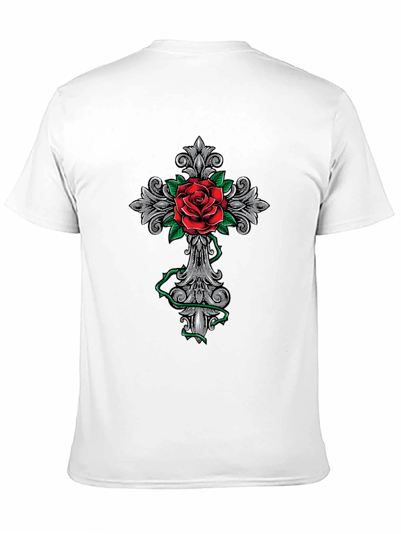 Rose Cross Graphic T-Shirt