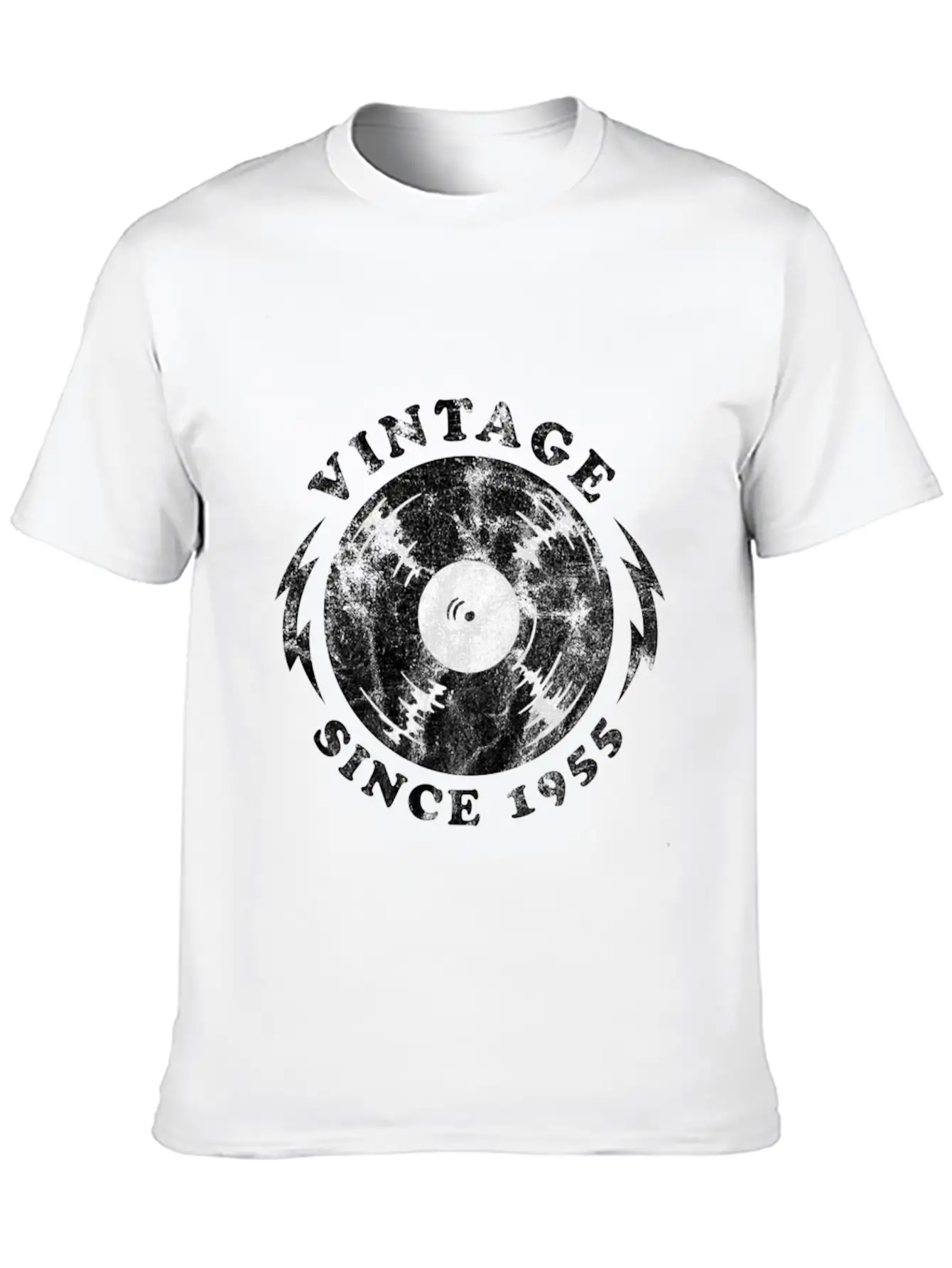 1955 Birthyear Vinyl Vintage 1955 Birthyear Vinyl Lightweight Cotton T-Shirt – Daily Comfort Graphic Shirt