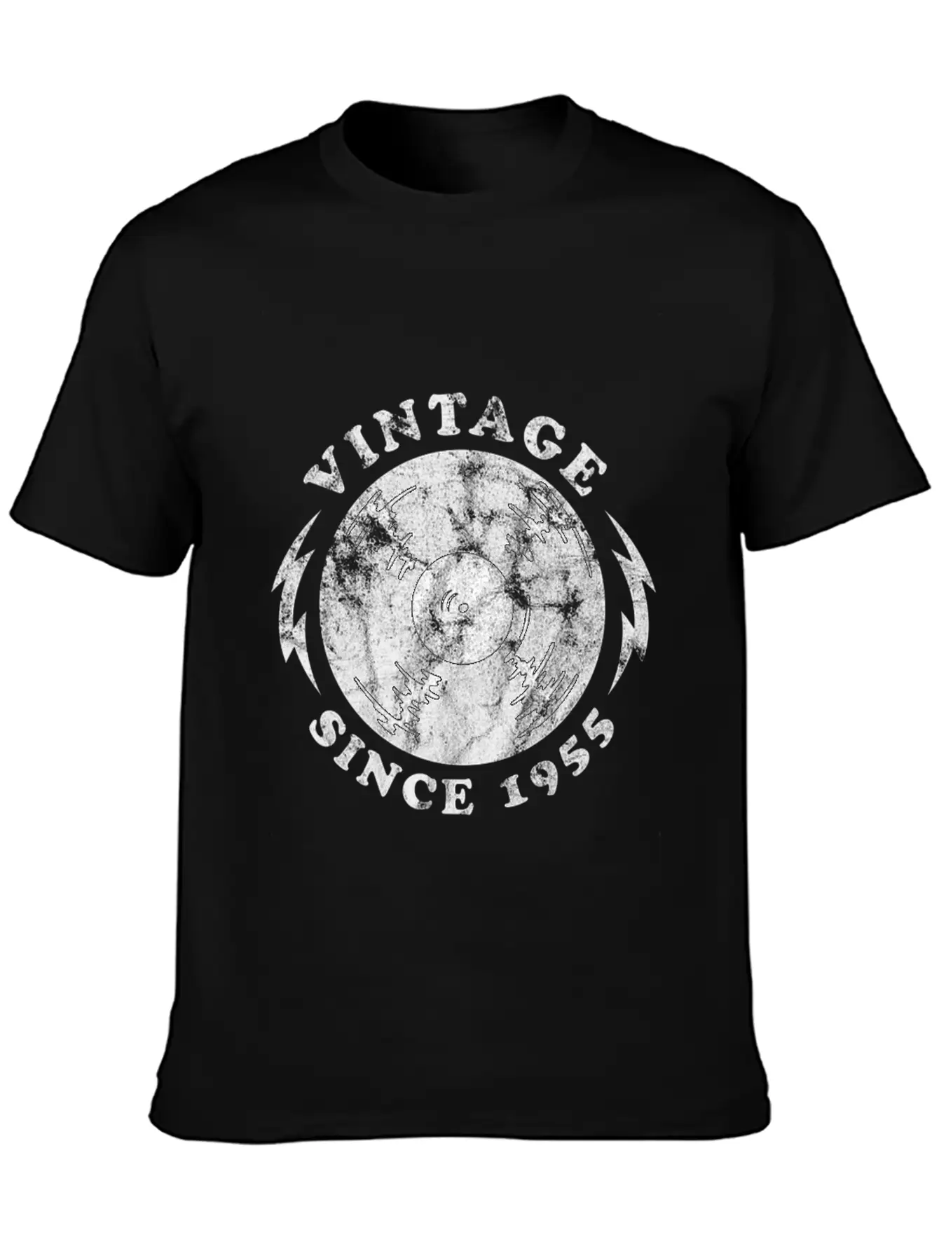1955 Birthyear Vinyl Vintage 1955 Birthyear Vinyl Lightweight Cotton T-Shirt – Daily Comfort Graphic Shirt