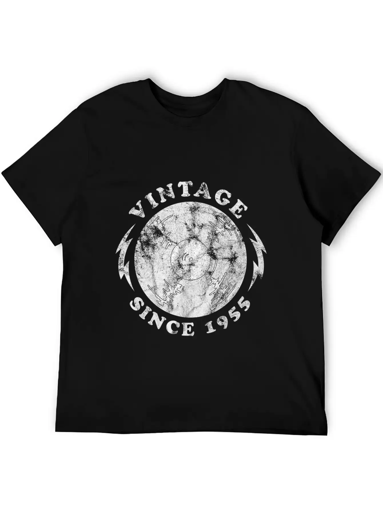 1955 Birthyear Vinyl Vintage 1955 Birthyear Vinyl Lightweight Cotton T-Shirt – Daily Comfort Graphic Shirt
