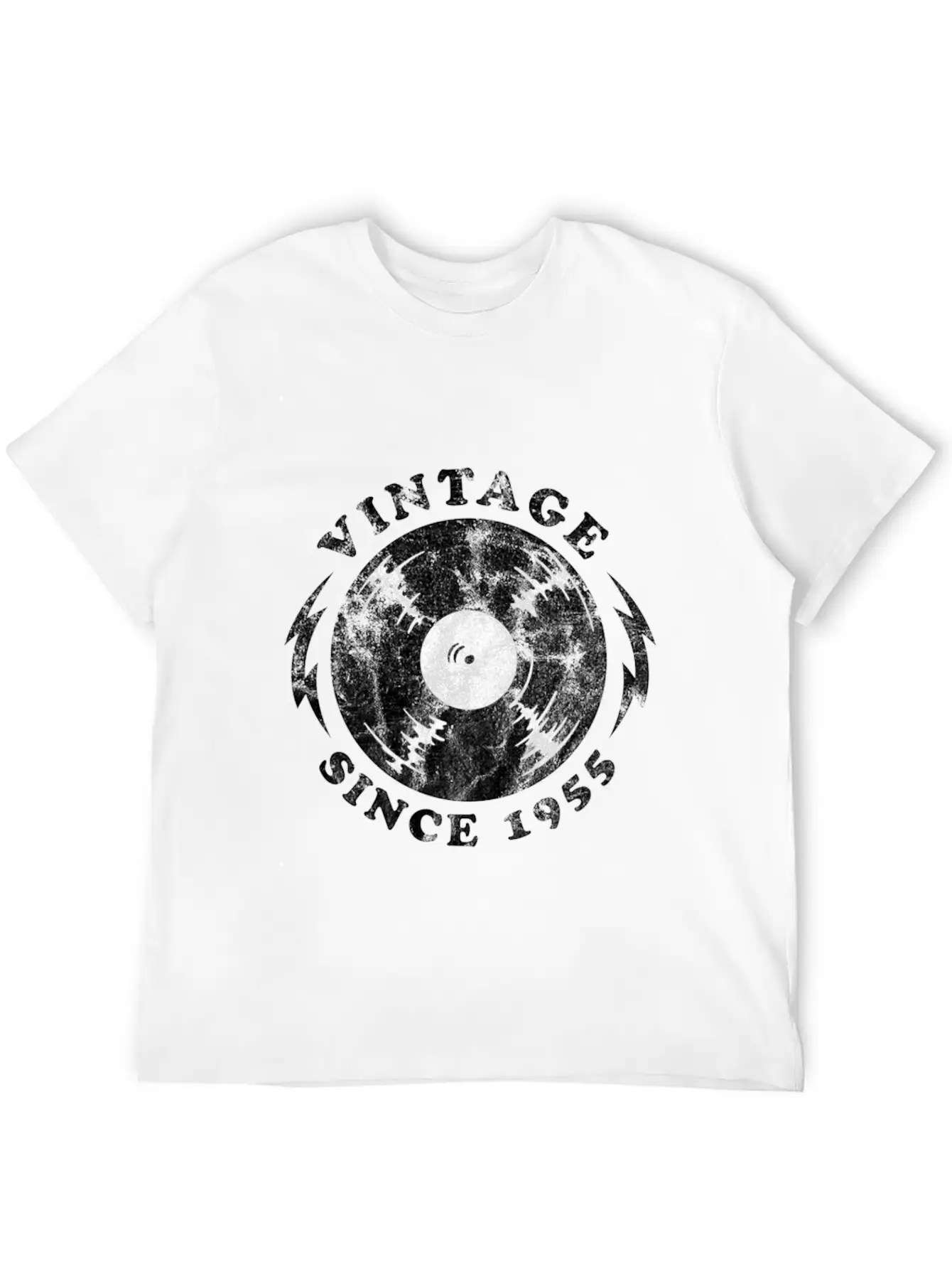 1955 Birthyear Vinyl Vintage 1955 Birthyear Vinyl Lightweight Cotton T-Shirt – Daily Comfort Graphic Shirt