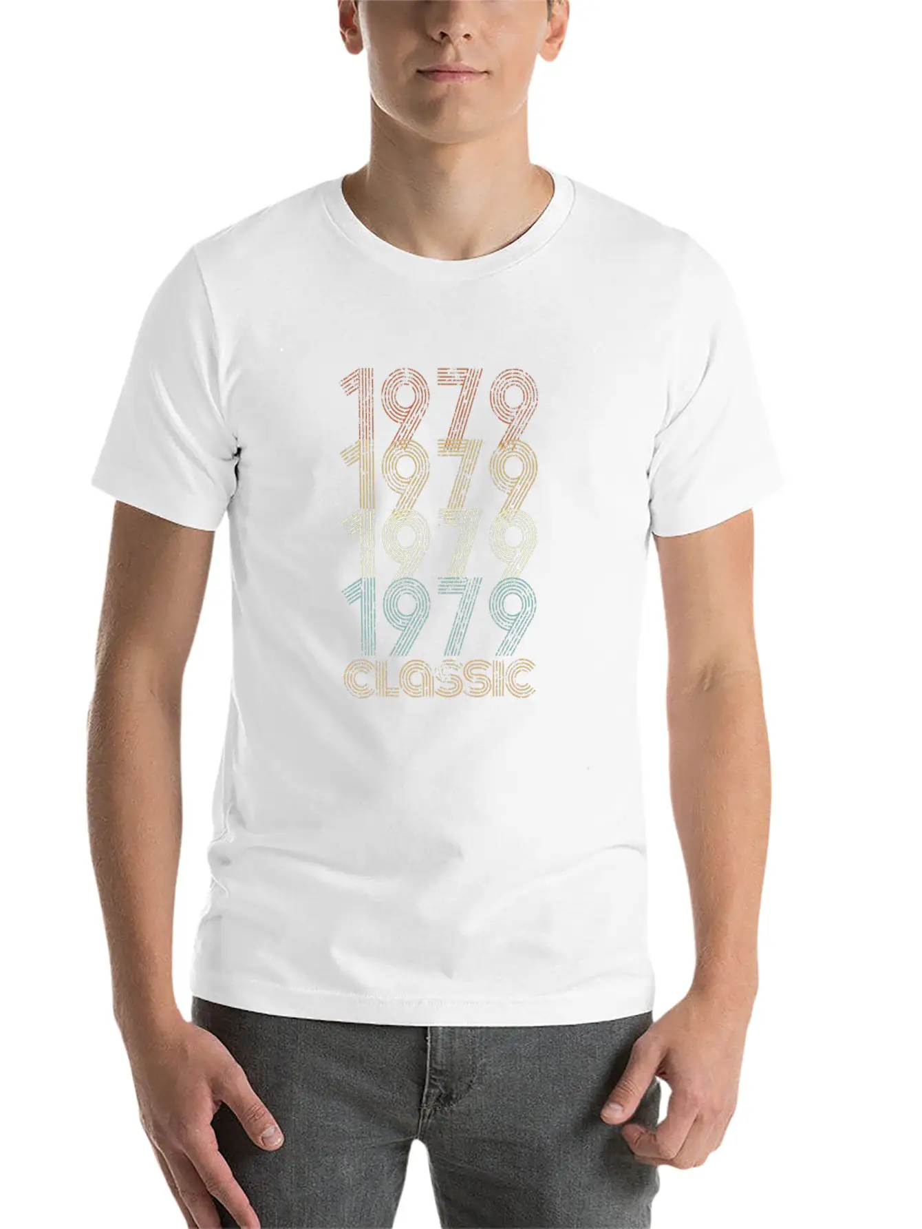 1979 Classic 40th Birthday Distressed Old School Modern Fit Casual T-Shirt – Clean And Versatile Design