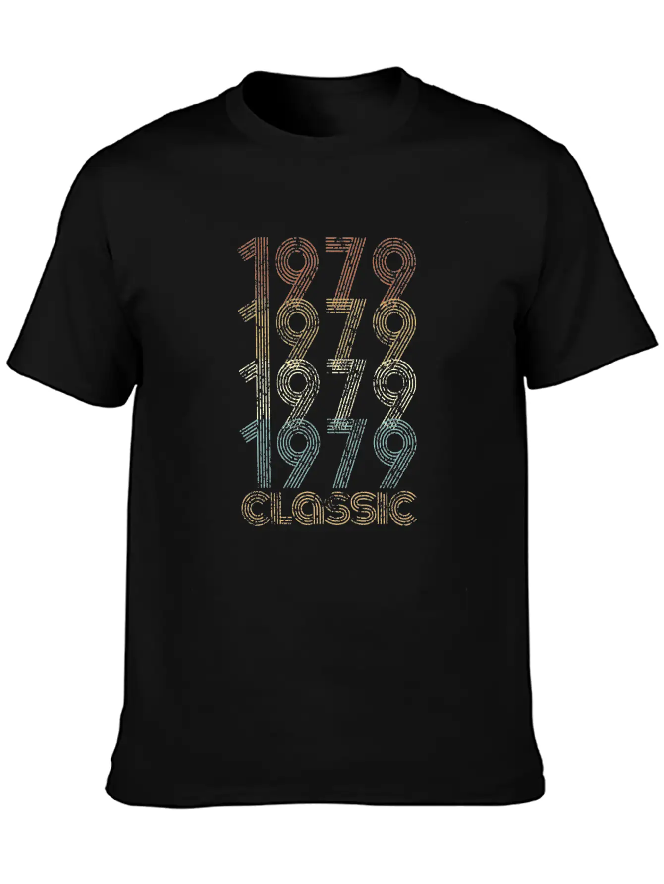 1979 Classic 40th Birthday Distressed Old School Modern Fit Casual T-Shirt – Clean And Versatile Design