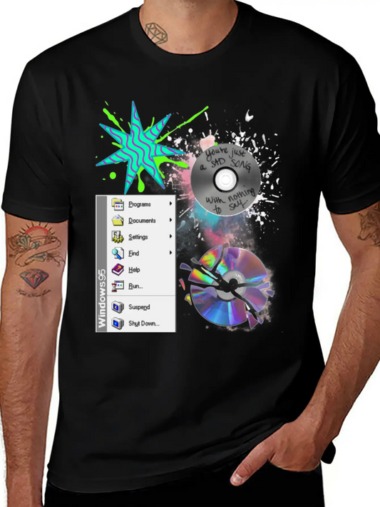 1990's CD's & Computer Lightweight Cotton T-Shirt – Daily Comfort Graphic Shirt