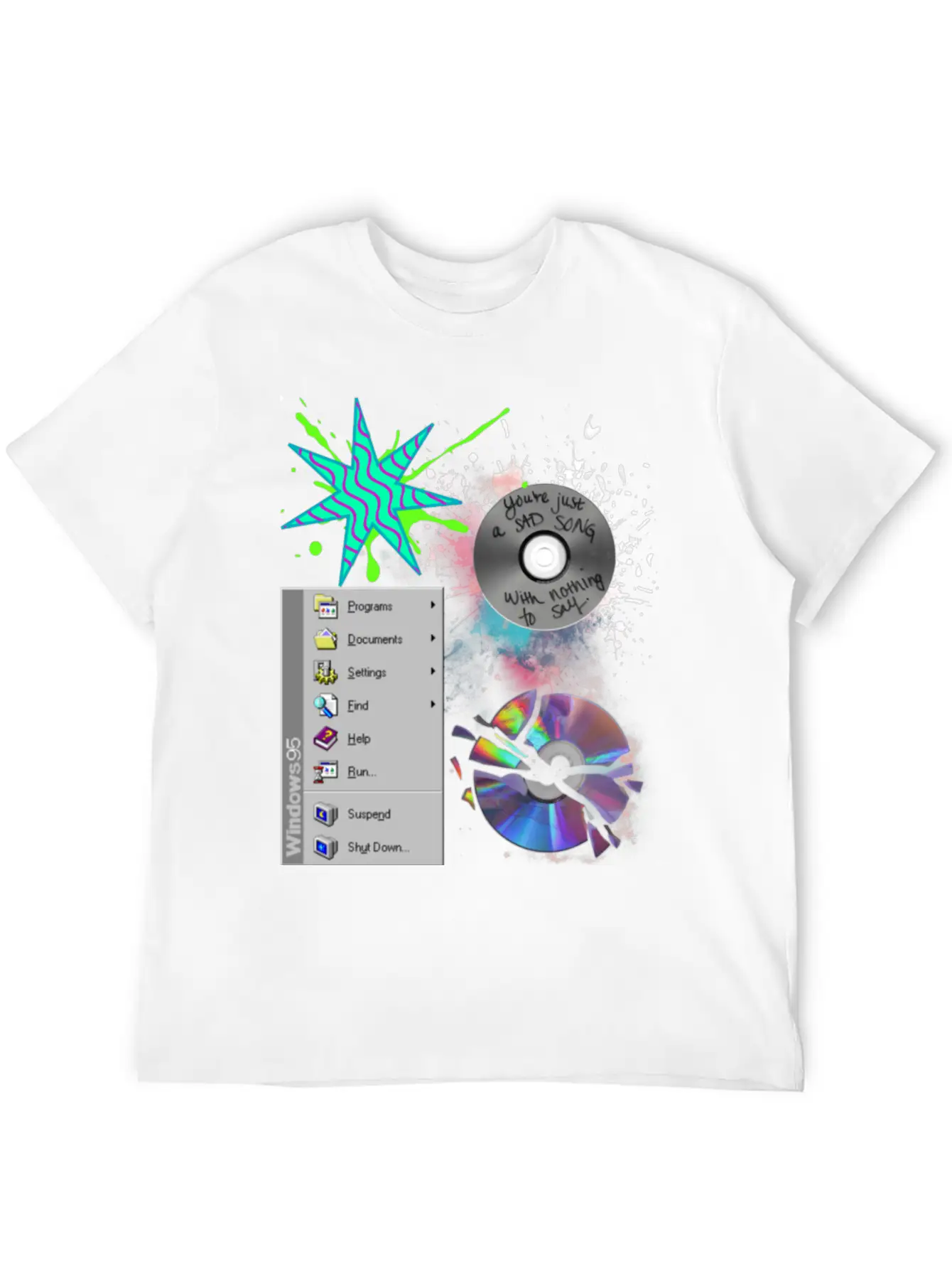 1990's CD's & Computer Lightweight Cotton T-Shirt – Daily Comfort Graphic Shirt