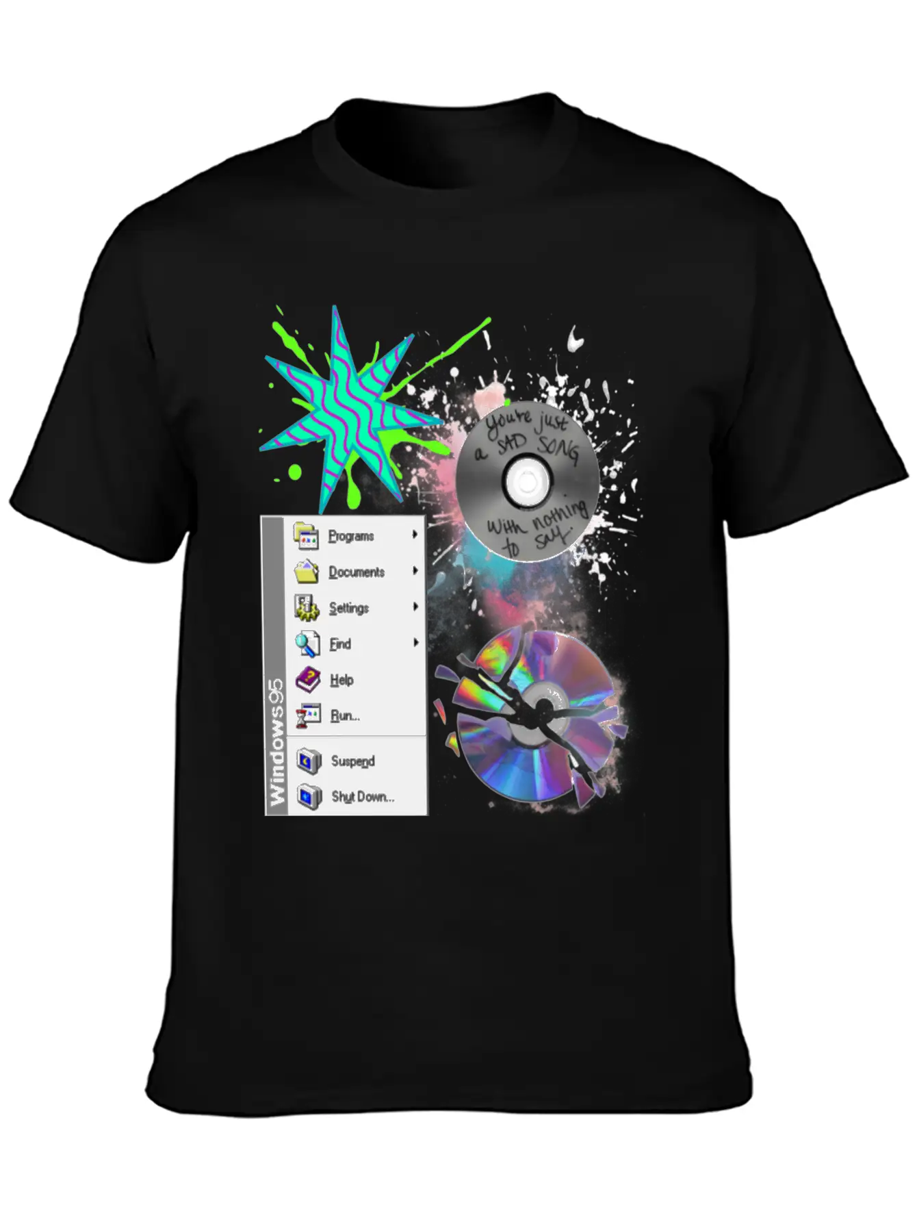 1990's CD's & Computer Lightweight Cotton T-Shirt – Daily Comfort Graphic Shirt