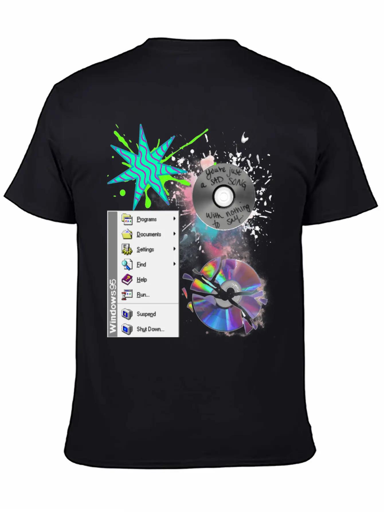 1990's CD's & Computer Lightweight Cotton T-Shirt – Daily Comfort Graphic Shirt