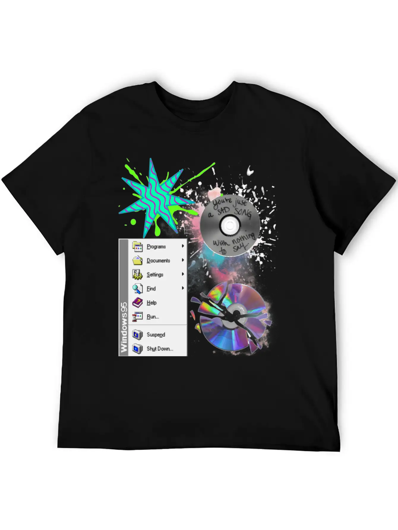 1990's CD's & Computer Lightweight Cotton T-Shirt – Daily Comfort Graphic Shirt