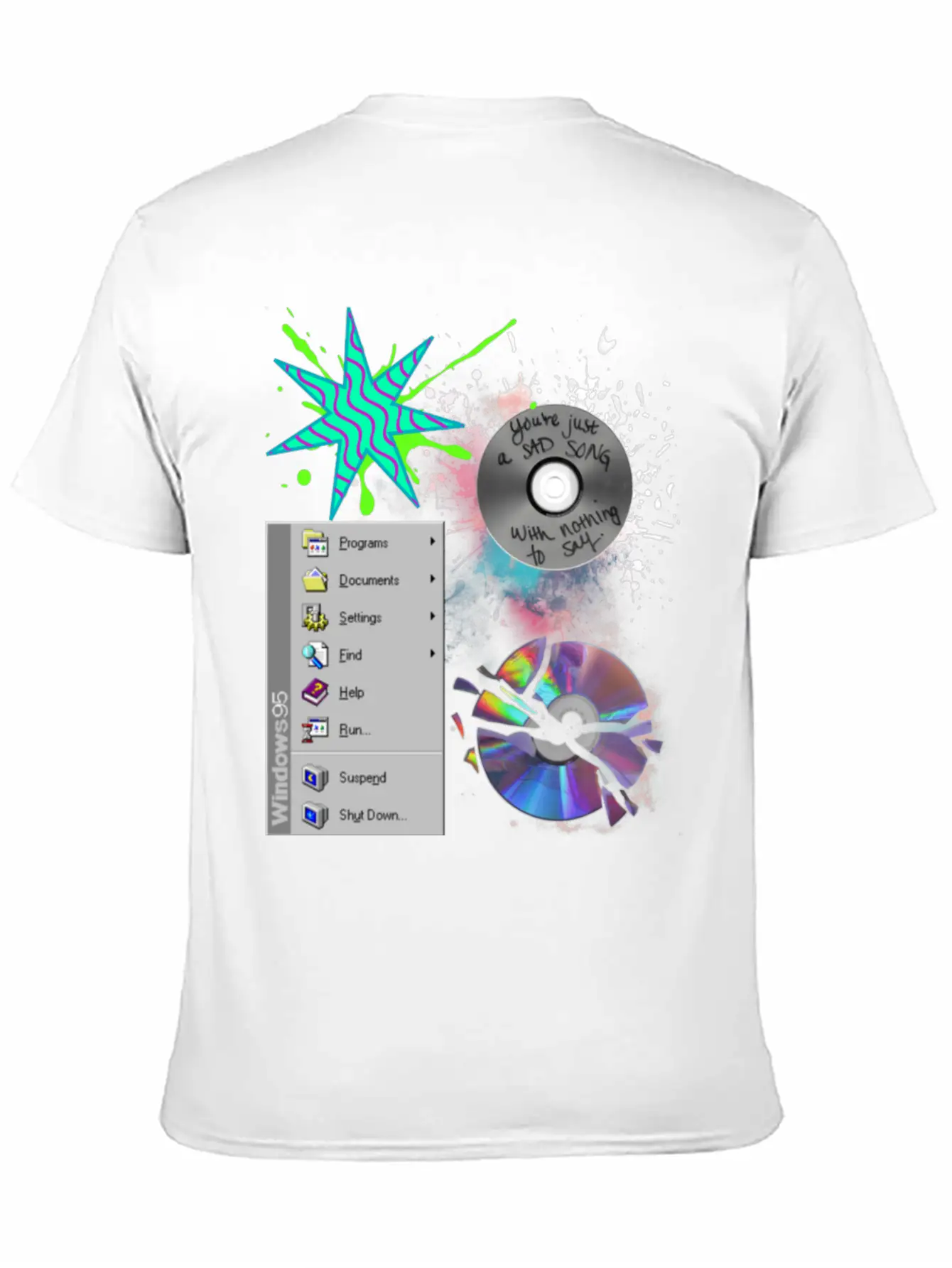 1990's CD's & Computer Lightweight Cotton T-Shirt – Daily Comfort Graphic Shirt
