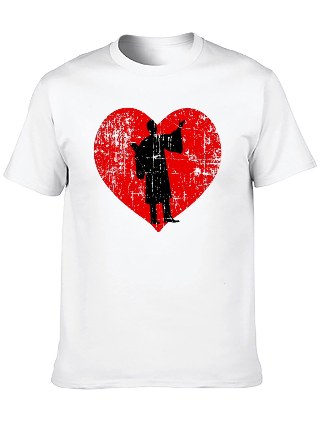 Silhouette Heart Graphic T-Shirt - Black
