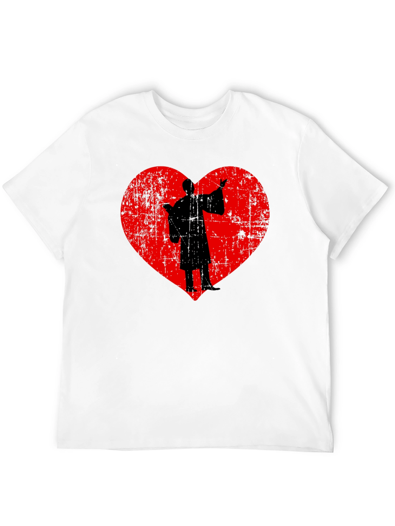 Silhouette Heart Graphic T-Shirt - Black