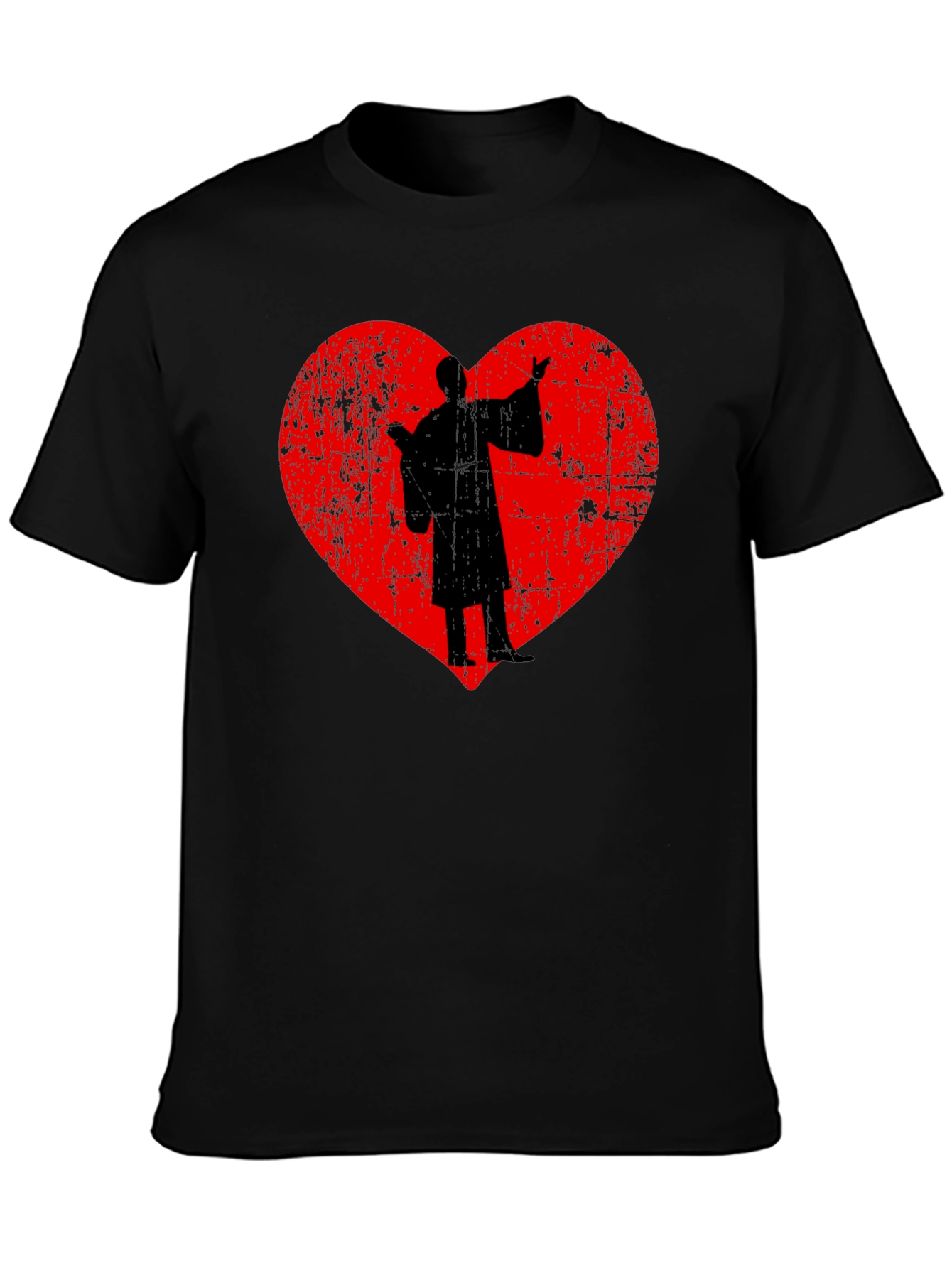 Silhouette Heart Graphic T-Shirt - Black