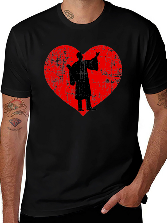 Silhouette Heart Graphic T-Shirt - Black