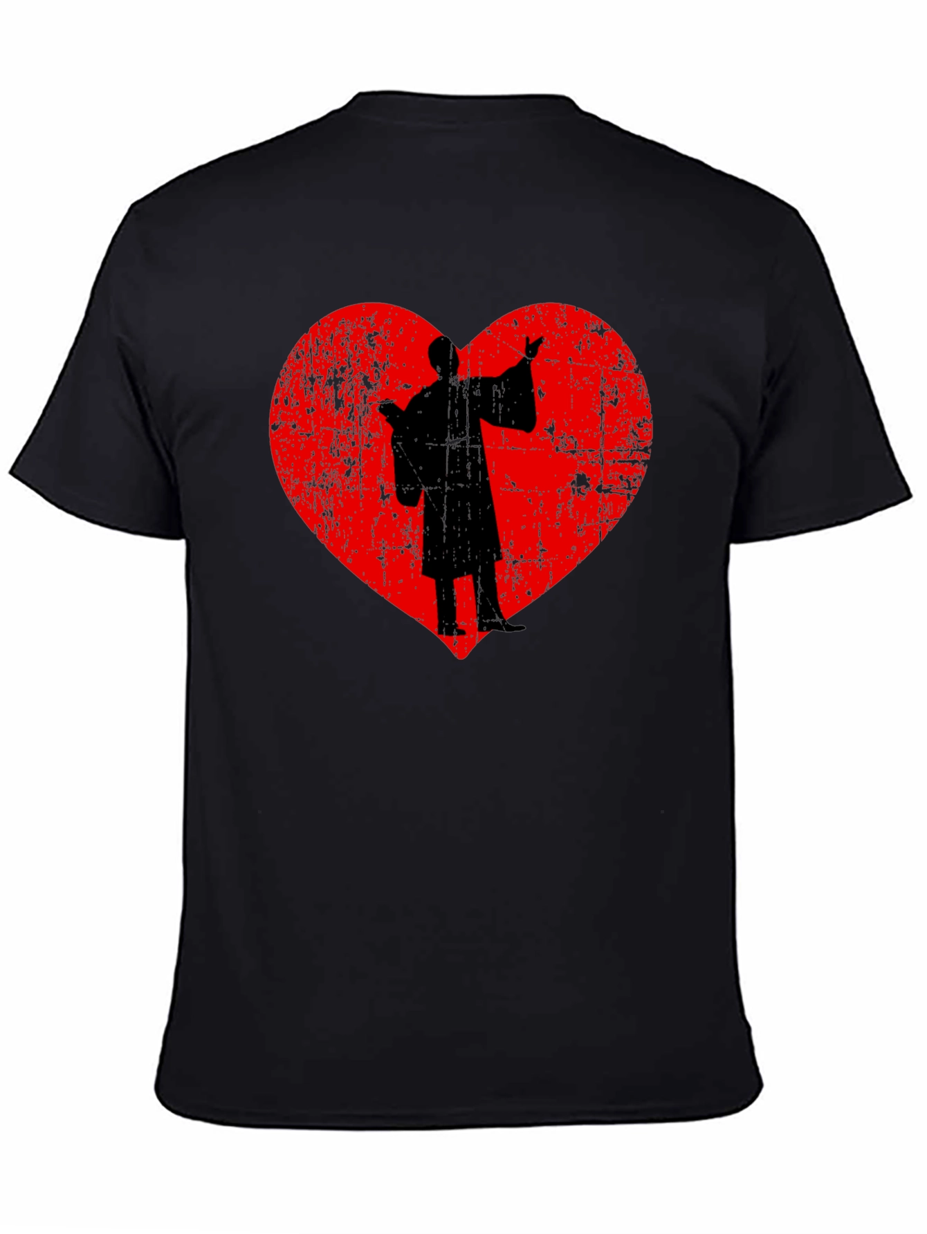 Silhouette Heart Graphic T-Shirt - Black