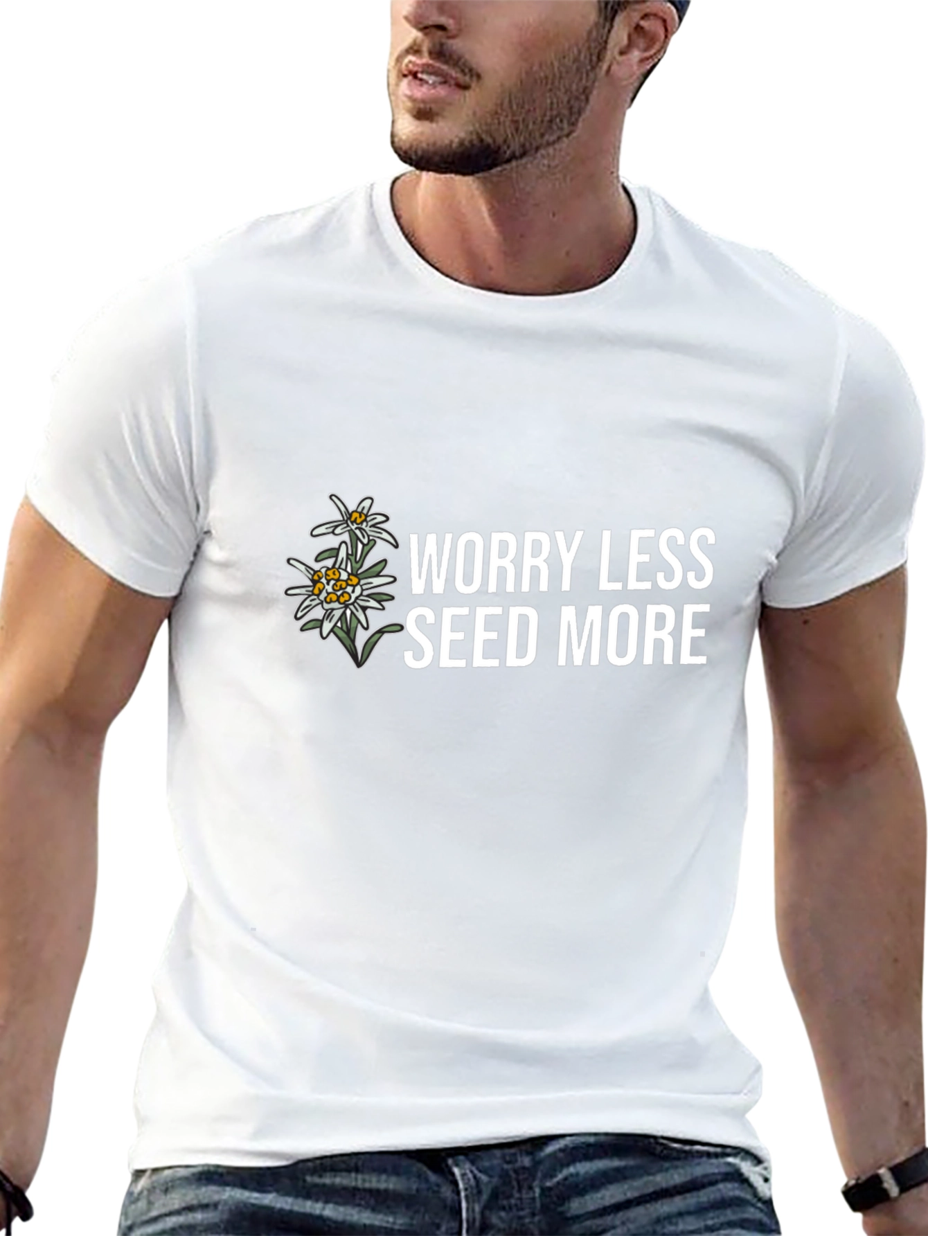 Worry Less Seed More Black T-Shirt