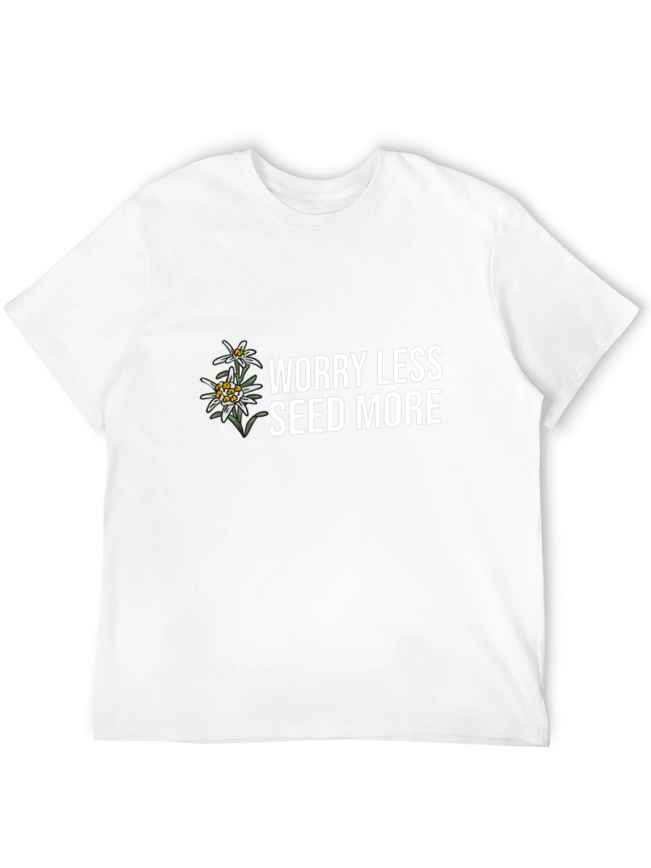 Worry Less Seed More Black T-Shirt