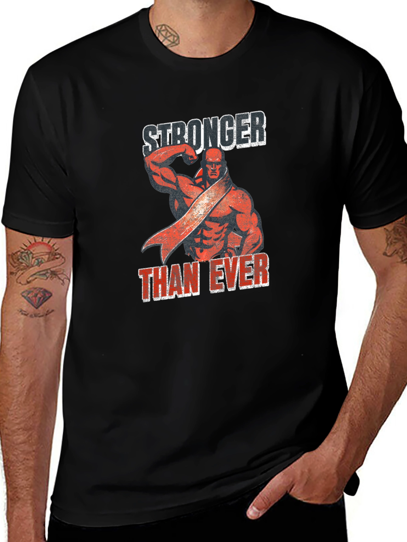 Stronger Than Ever Graphic Tee - Black Cotton Shirt