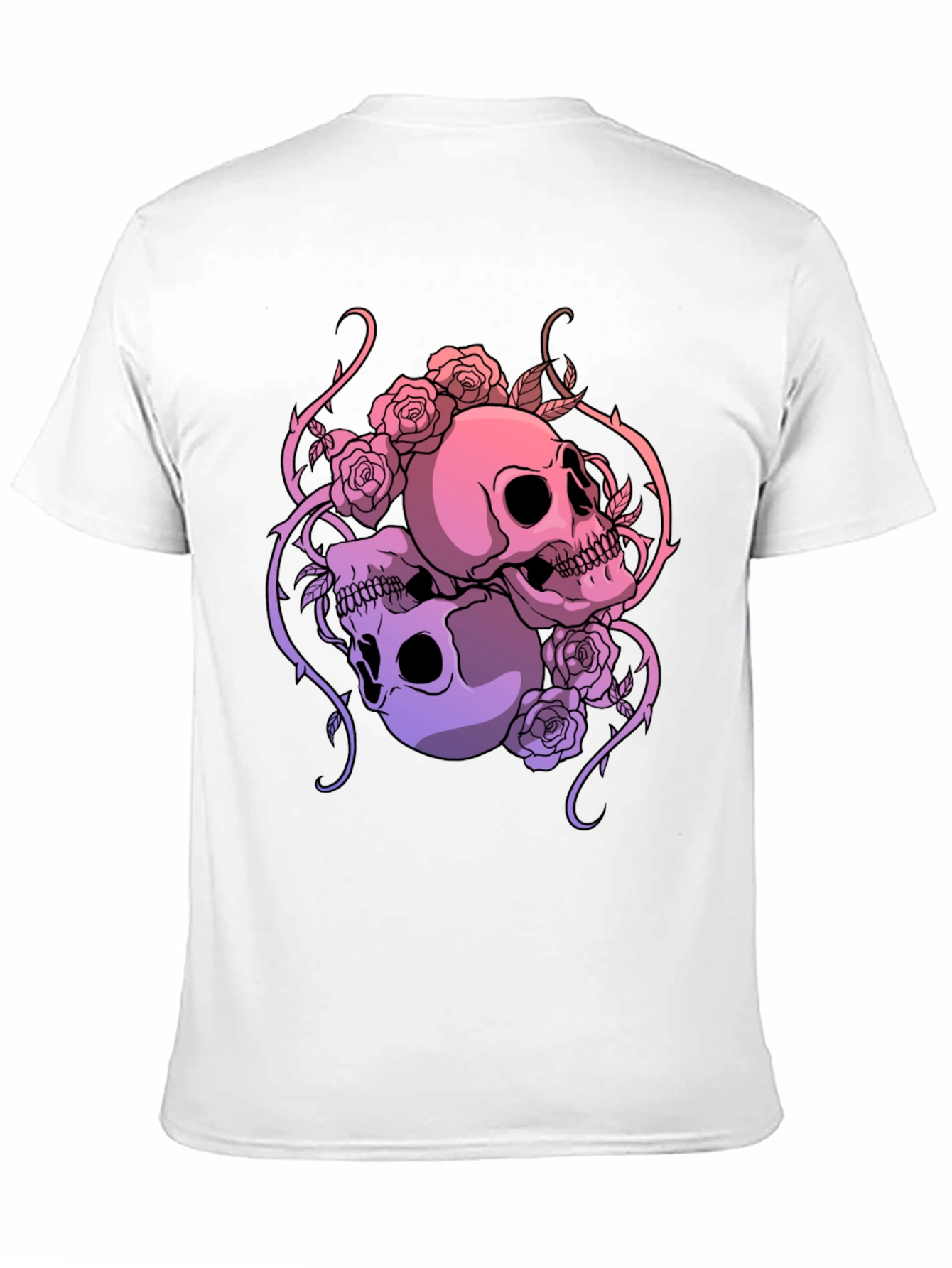 Skull & Roses Graphic Tee - Gothic Style